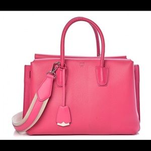 MCM Mila Medium Tote in Beetroot Pink